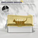 Stainless Steel Top-Entry Cat Litter Box with Scoop - Black - Image 7