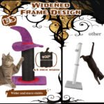 Wizard Hat Cat Scratching Post with Spring Toy - Purple - Image 9