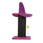 Wizard Hat Cat Scratching Post with Spring Toy - Purple - Image 4
