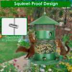 3-Tier Large Capacity Metal Hanging Bird Feeder with Water Cups & Perches - Image 10