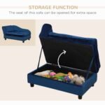 Luxury Small Dog Bed with Hidden Storage in Blue - Image 4