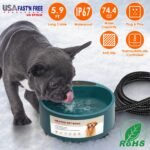 Heated Pet Water Bowl for Cats and Dogs – 74oz Capacity, Waterproof