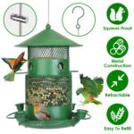 3-Tier Large Capacity Metal Hanging Bird Feeder with Water Cups & Perches - Image 4