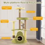 Multi-Level Avocado Cat Tree with Plush Perches & Scratching Posts - Image 6