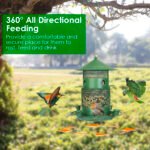 3-Tier Large Capacity Metal Hanging Bird Feeder with Water Cups & Perches - Image 8