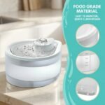 White Cat Drinking Fountain with Filtered Water