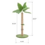 Tall Green Cat Scratching Post with Toys and Palm Tree Design - Image 2