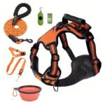 Adjustable Camouflage Dog Harness with Collapsible Bowl - Image 5