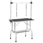 Adjustable Folding Dog Grooming Table with Storage Rack - Image 7
