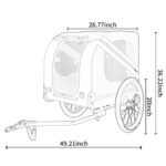 Large Folding Dog Bike Trailer - 120LB Capacity, All-Terrain Carrier - Image 5